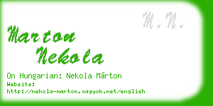 marton nekola business card